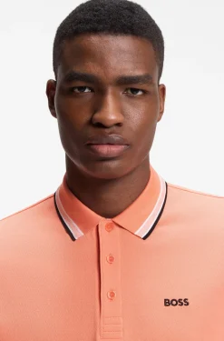 Cotton piqué polo shirt with logo details