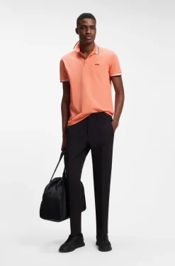 Cotton piqué polo shirt with logo details