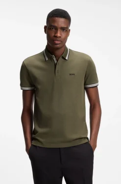 Cotton piqué polo shirt with logo details