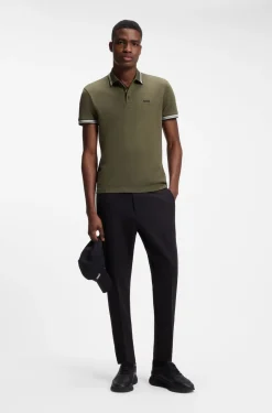 Cotton piqué polo shirt with logo details