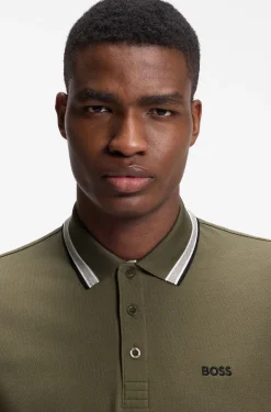 Cotton piqué polo shirt with logo details