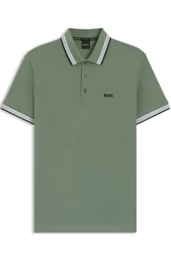 Cotton piqué polo shirt with logo details