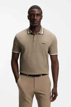 Cotton piqué polo shirt with logo details