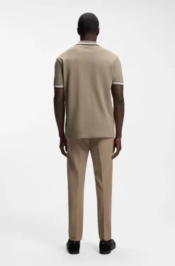 Cotton piqué polo shirt with logo details