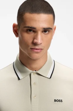 Cotton piqué polo shirt with logo details