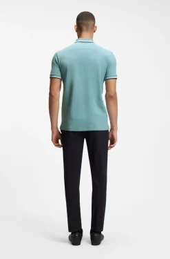 Cotton piqué polo shirt with logo details