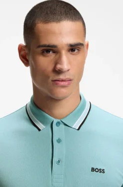 Cotton piqué polo shirt with logo details