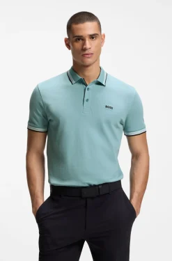 Cotton piqué polo shirt with logo details