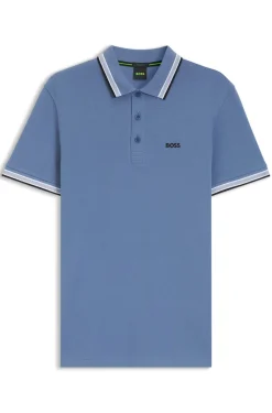 Cotton piqué polo shirt with logo details