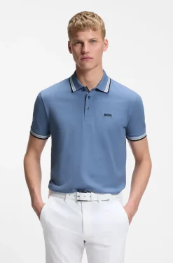 Cotton piqué polo shirt with logo details
