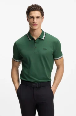 Cotton piqué polo shirt with logo details