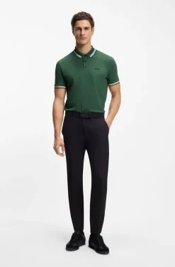 Cotton piqué polo shirt with logo details