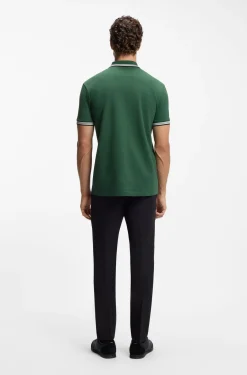 Cotton piqué polo shirt with logo details