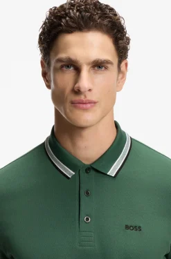 Cotton piqué polo shirt with logo details