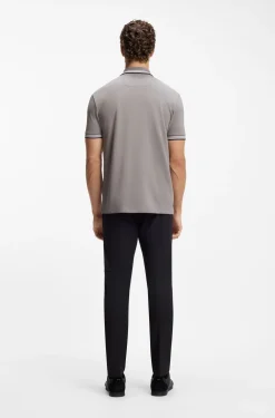 Cotton piqué polo shirt with logo details