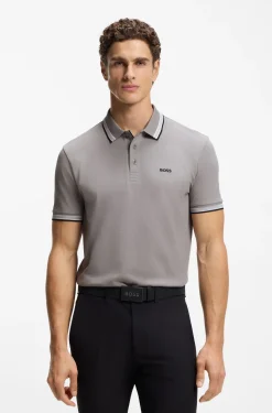 Cotton piqué polo shirt with logo details