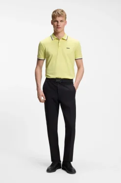 Cotton piqué polo shirt with logo details
