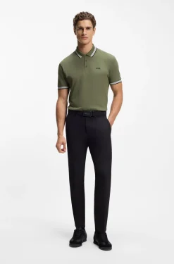 Cotton piqué polo shirt with logo details