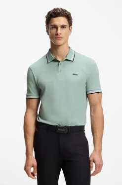 Cotton piqué polo shirt with logo details