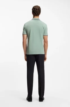 Cotton piqué polo shirt with logo details