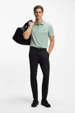 Cotton piqué polo shirt with logo details