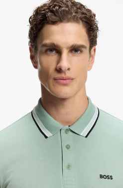 Cotton piqué polo shirt with logo details
