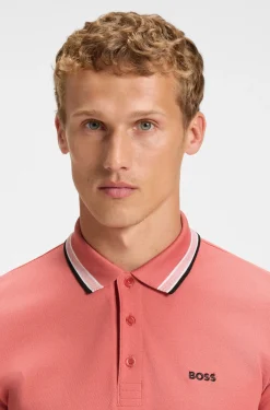 Cotton piqué polo shirt with logo details