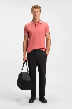 Cotton piqué polo shirt with logo details