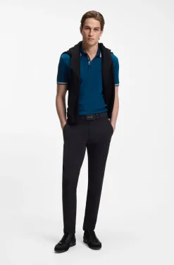 Cotton piqué polo shirt with logo details