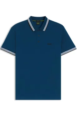 Cotton piqué polo shirt with logo details