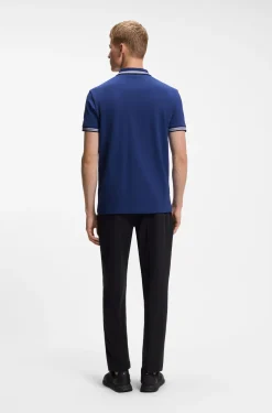 Cotton piqué polo shirt with logo details