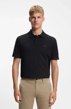 Cotton-piqué polo shirt with logo detail