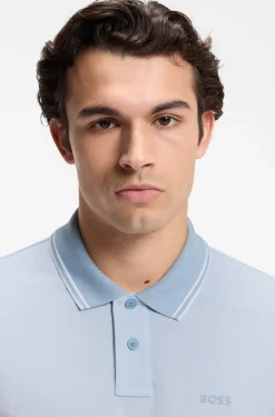 Cotton-piqué polo shirt with logo print