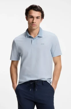 Cotton-piqué polo shirt with logo print