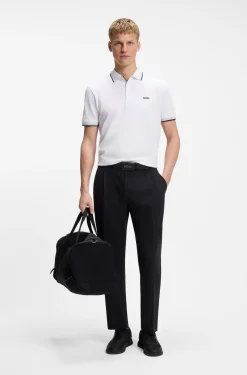 Cotton piqué polo shirt with logo details