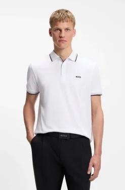 Cotton piqué polo shirt with logo details