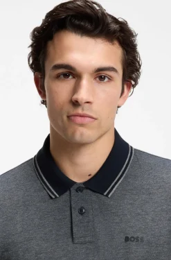 Cotton-piqué polo shirt with logo print