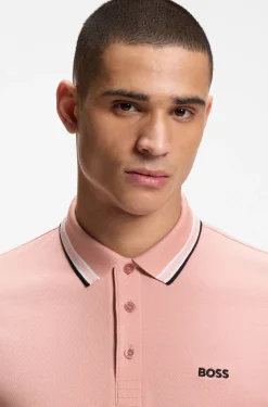 Cotton piqué polo shirt with logo details