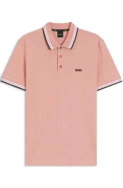 Cotton piqué polo shirt with logo details