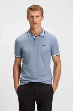 Cotton piqué polo shirt with logo details