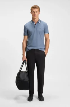 Cotton piqué polo shirt with logo details