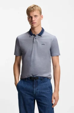 Cotton-piqué polo shirt with logo print