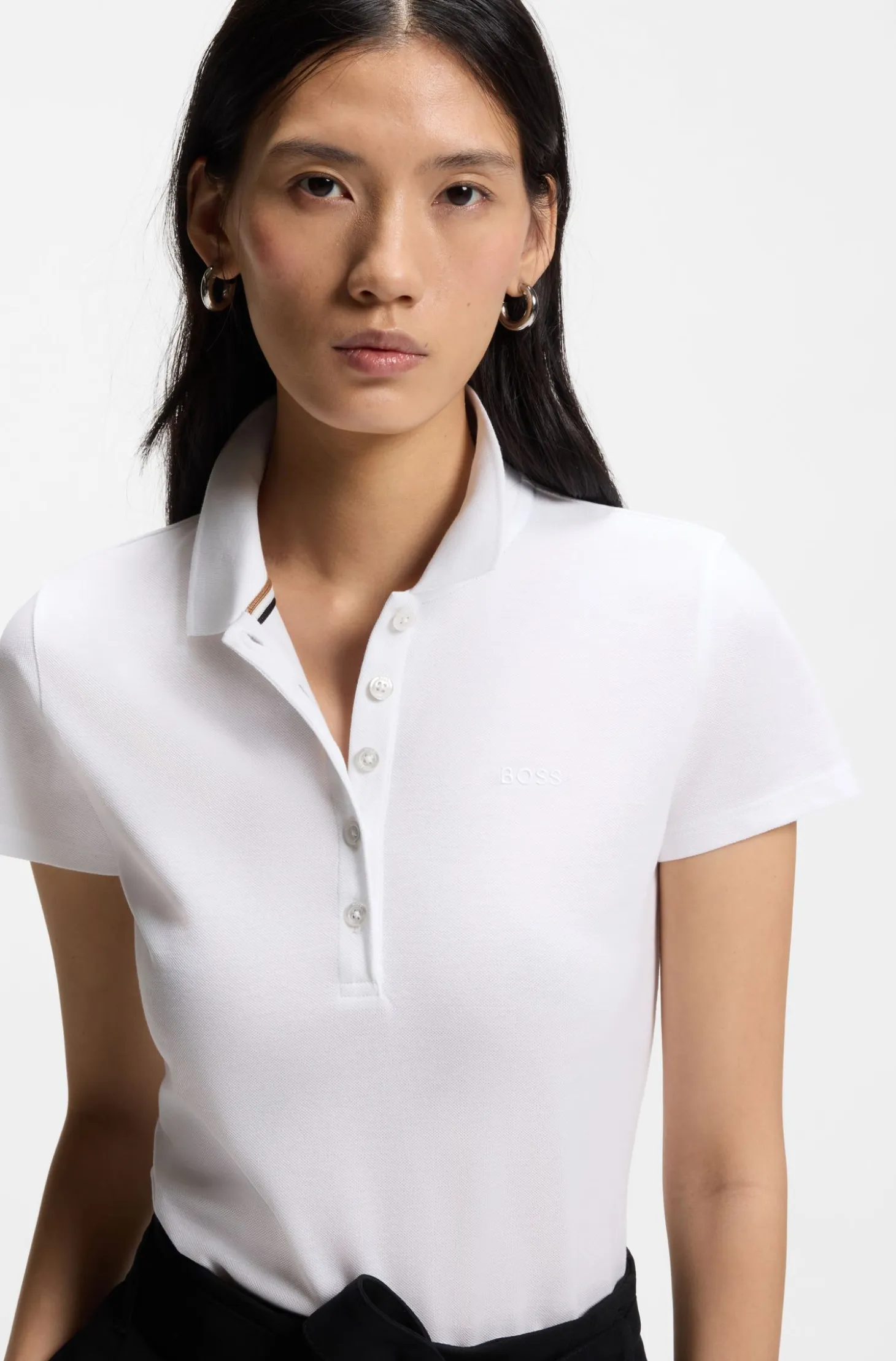 Cotton-piqué polo shirt with logo detail