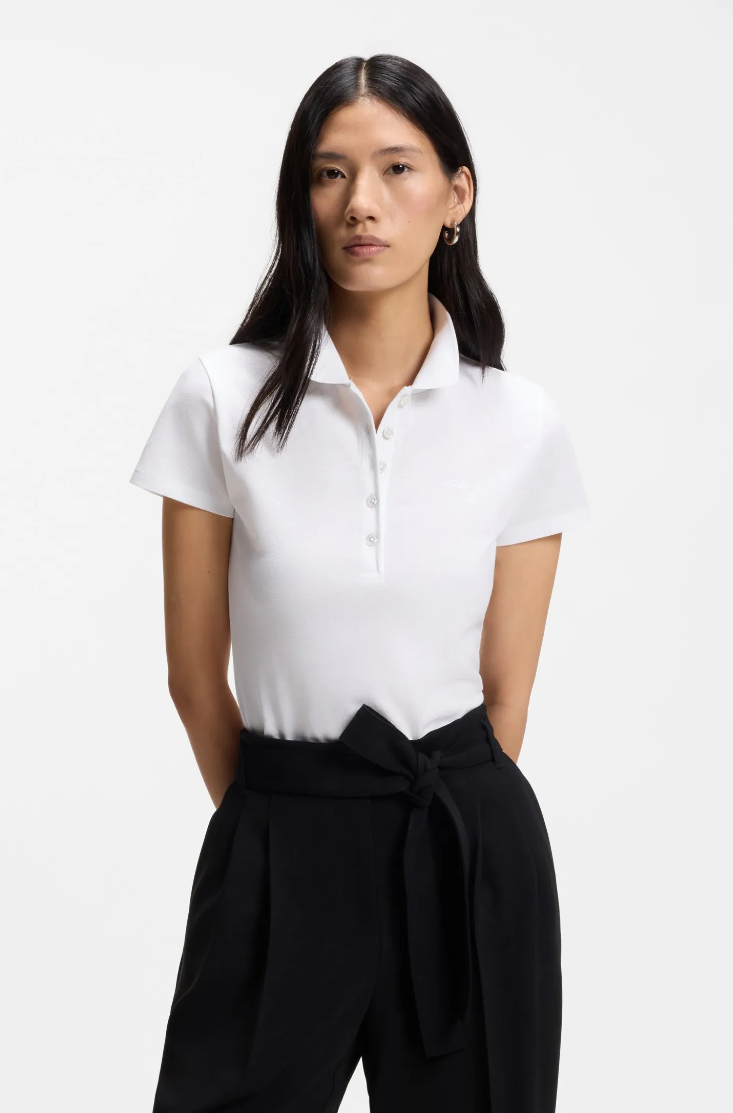 Cotton-piqué polo shirt with logo detail