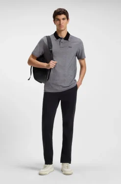 Cotton-piqué polo shirt with logo print