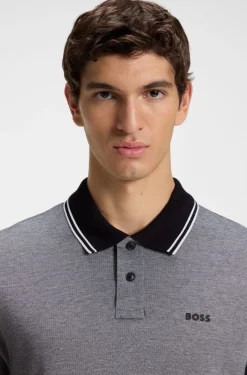 Cotton-piqué polo shirt with logo print