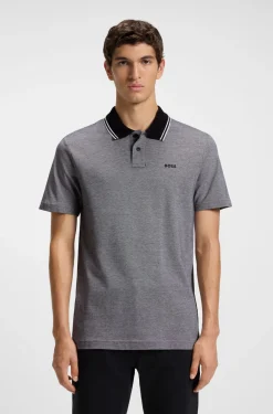 Cotton-piqué polo shirt with logo print