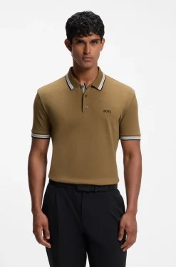 Cotton piqué polo shirt with logo details
