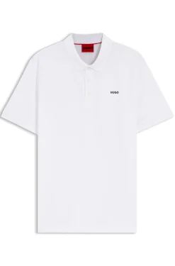 Cotton-piqué polo shirt with logo print