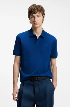 Cotton-piqué polo shirt with logo print